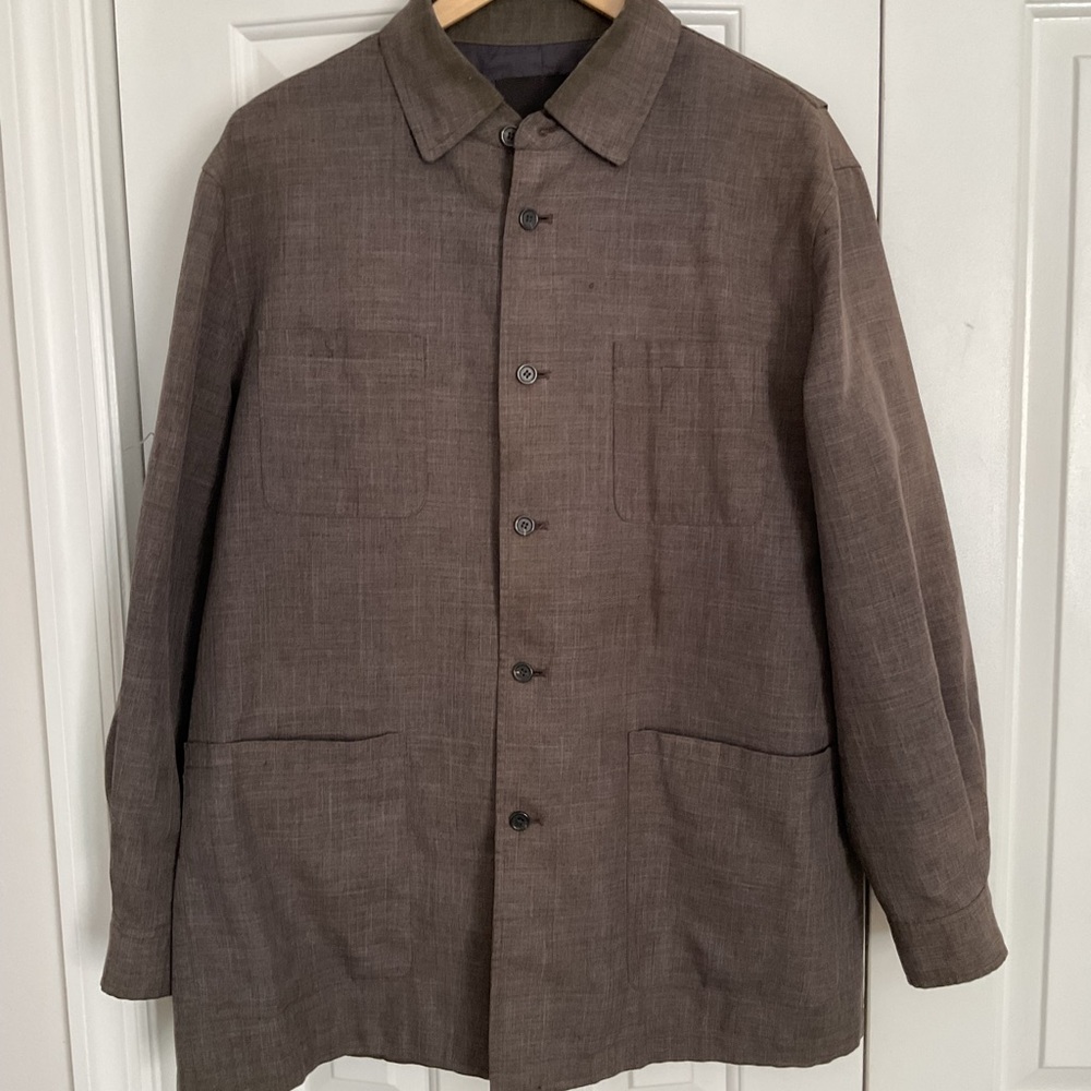 SLATES Men's Brown Button-Front Jacket M